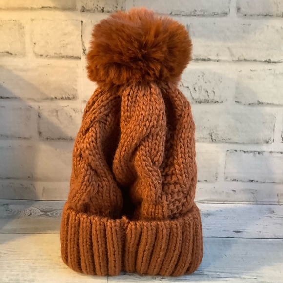 Nicole Miller Cozy Knit Pom Pom Hat - Picture 2 of 3